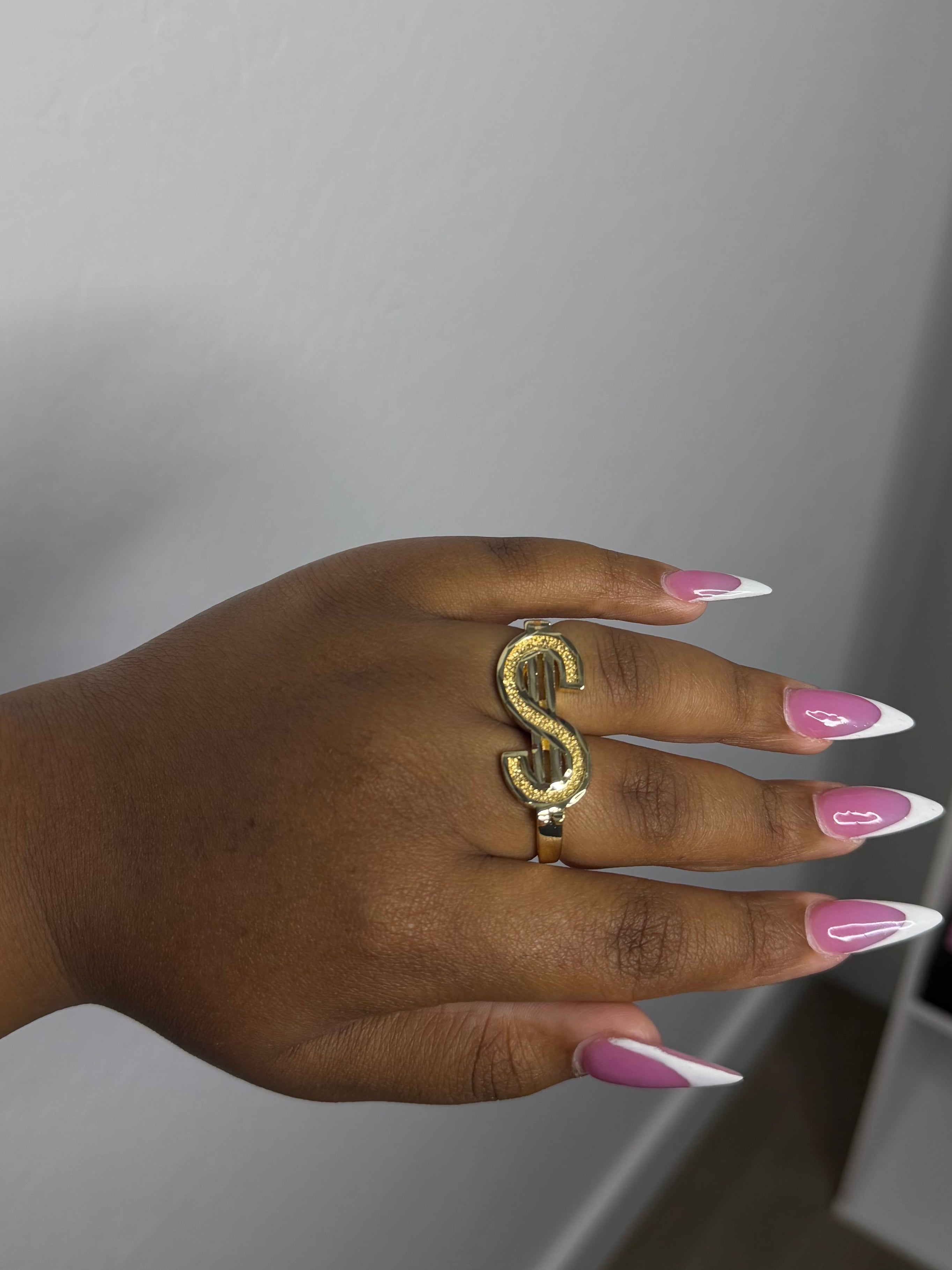 Dollar Sign 2 Finger Ring
