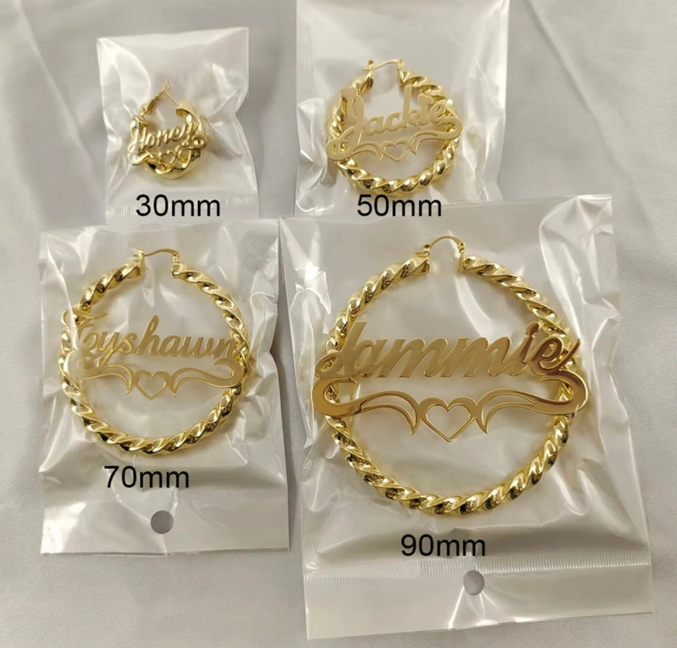 Crown Letter Hoops