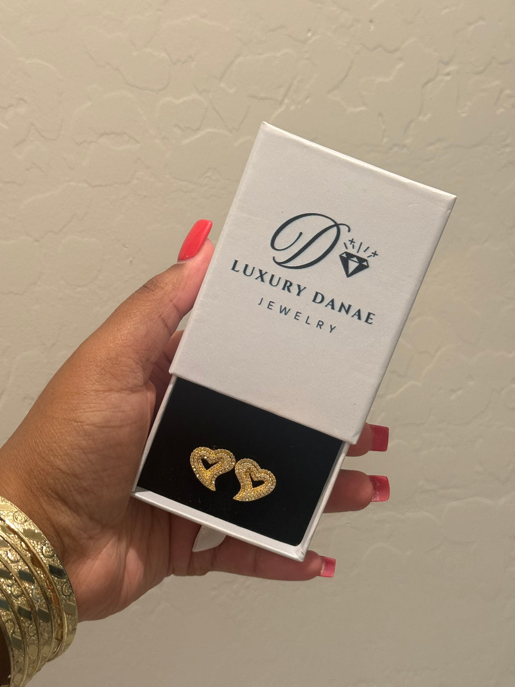 Iced Out Heart Earrings