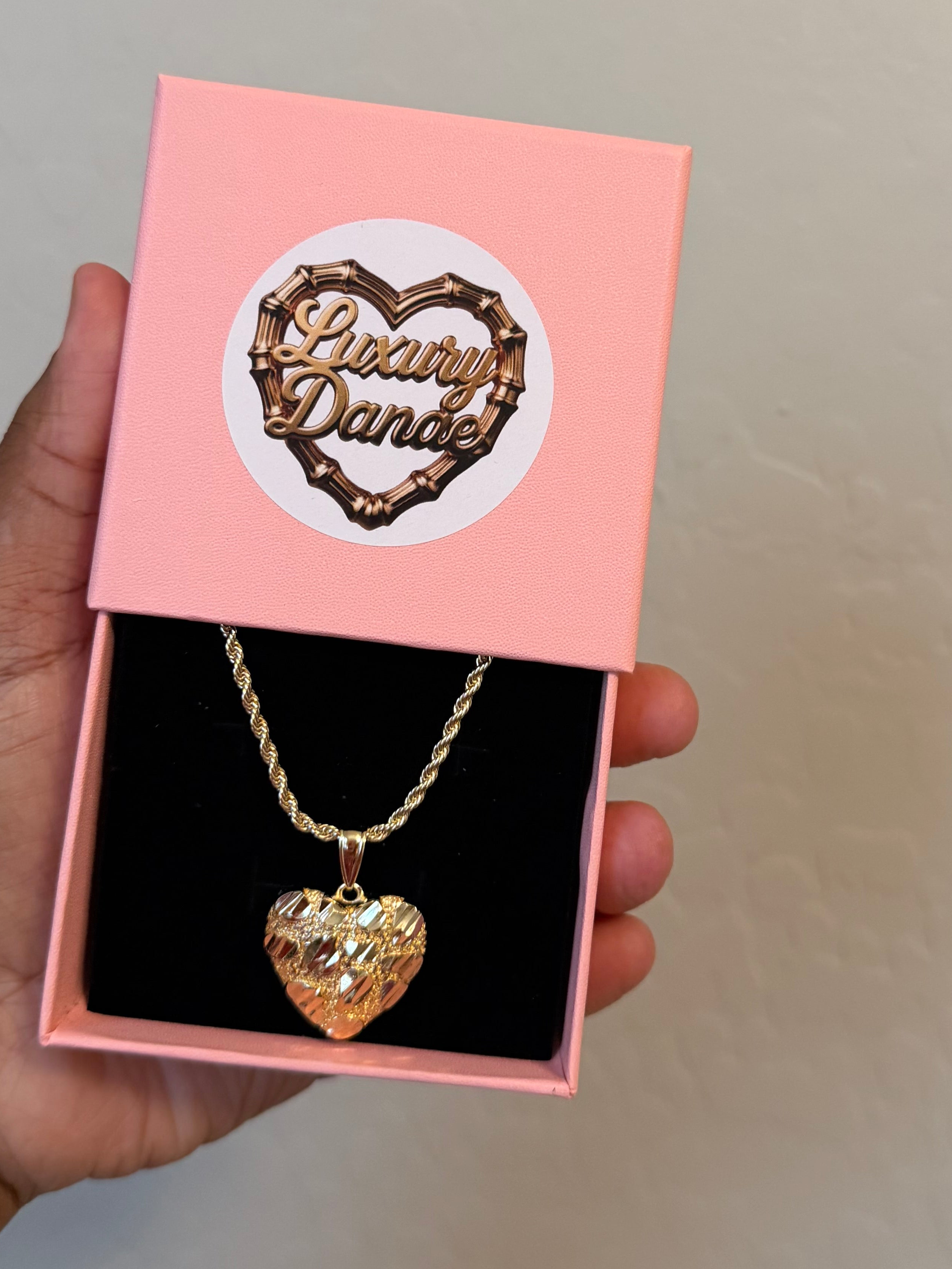 Nugget Heart Pendant With Chain