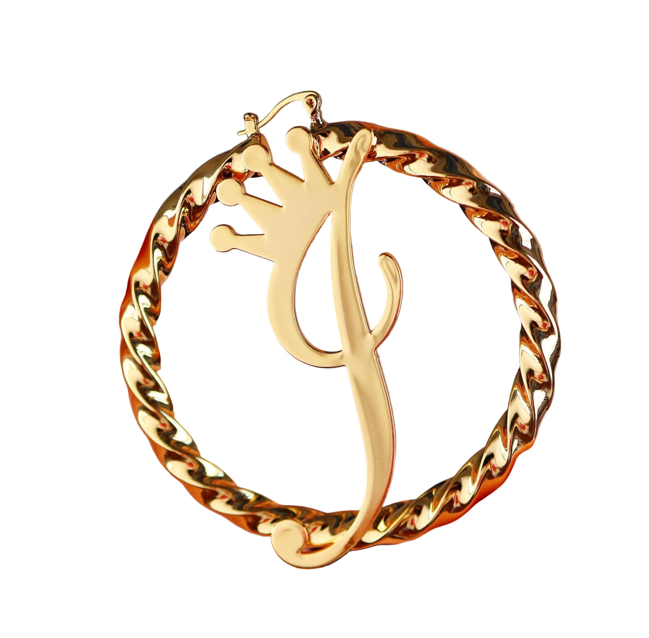 Crown Letter Hoops