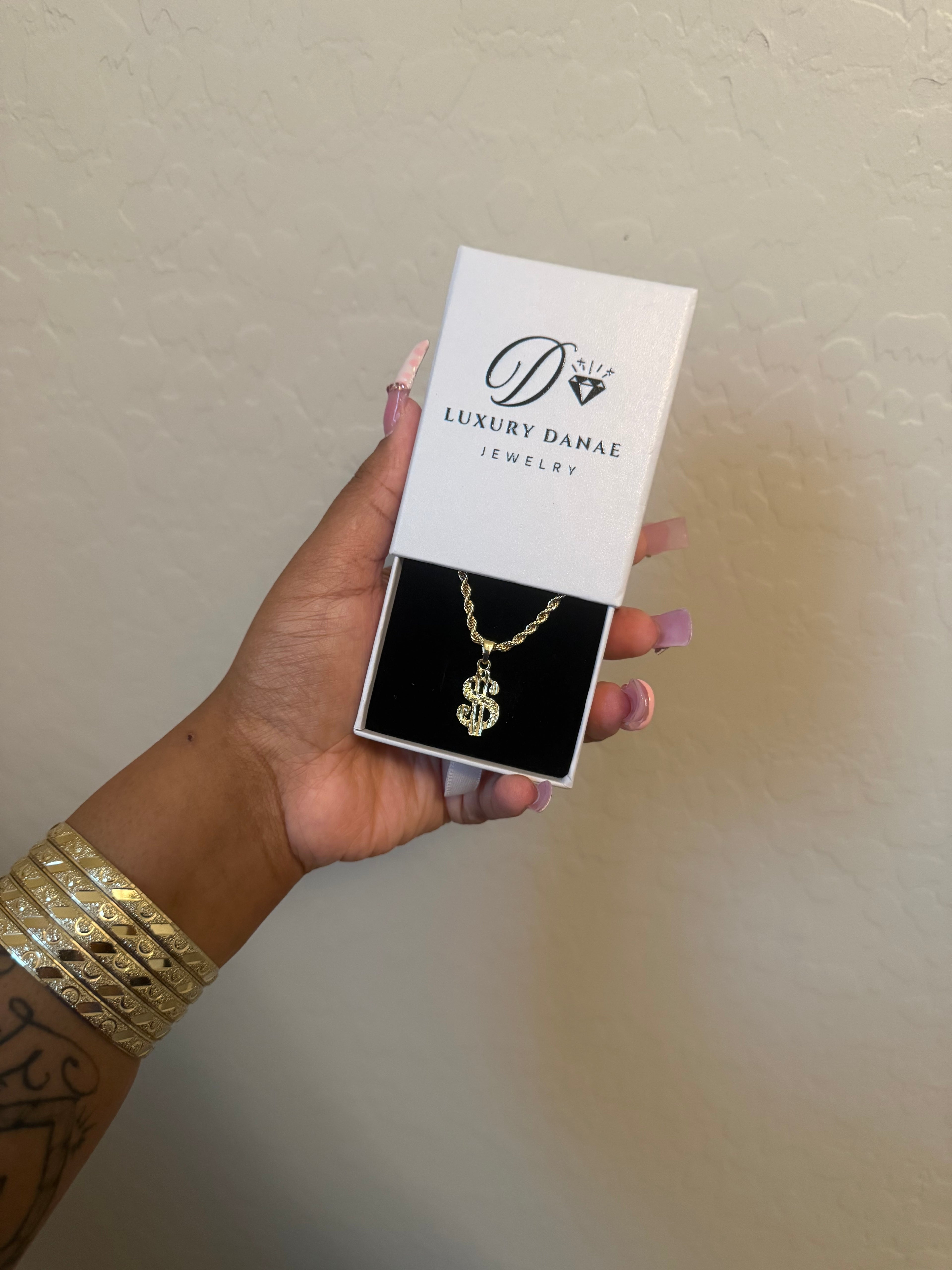 Money Sign Pendant With Chain