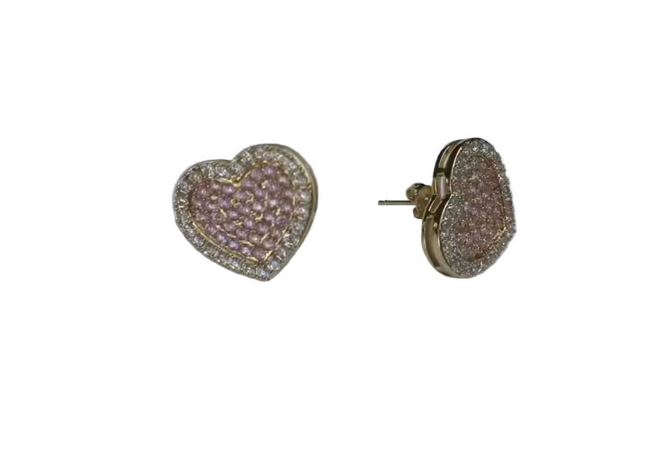 Pink Heart Studs