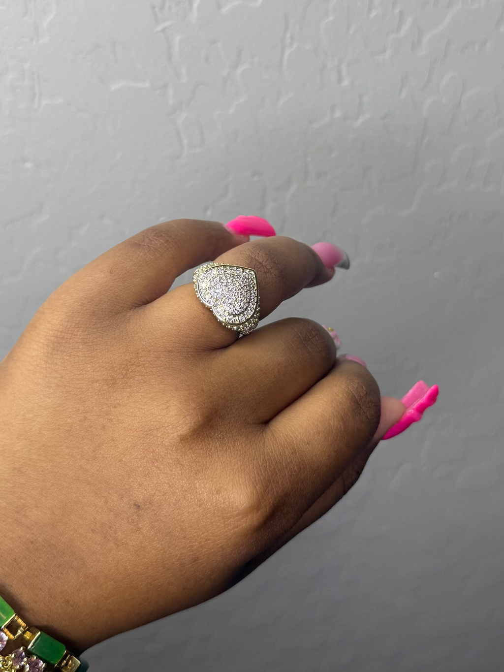 Full Diamond Heart Ring