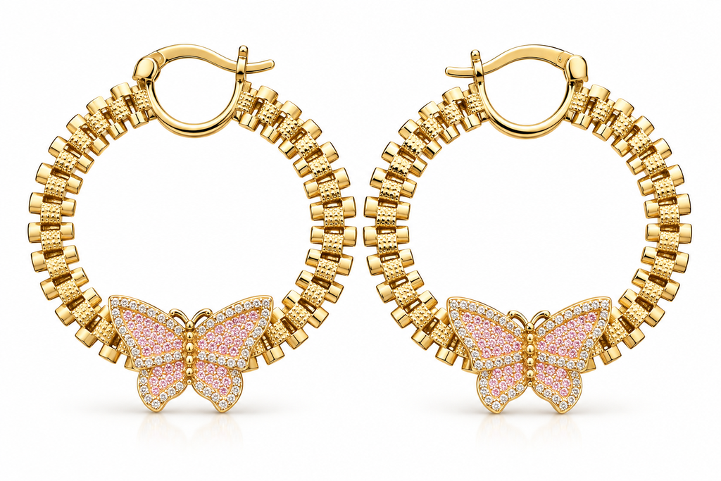 Butterfly Rolex Hoops