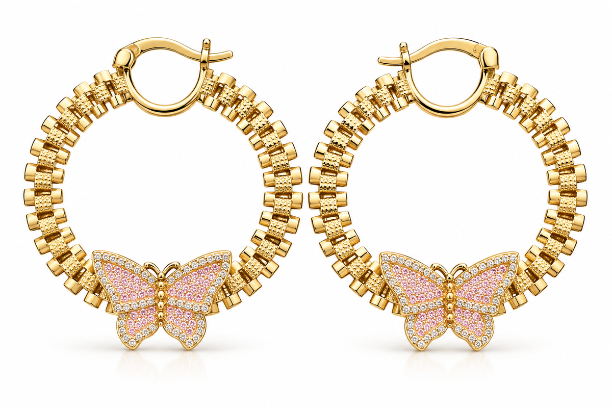 Butterfly Rolex Hoops