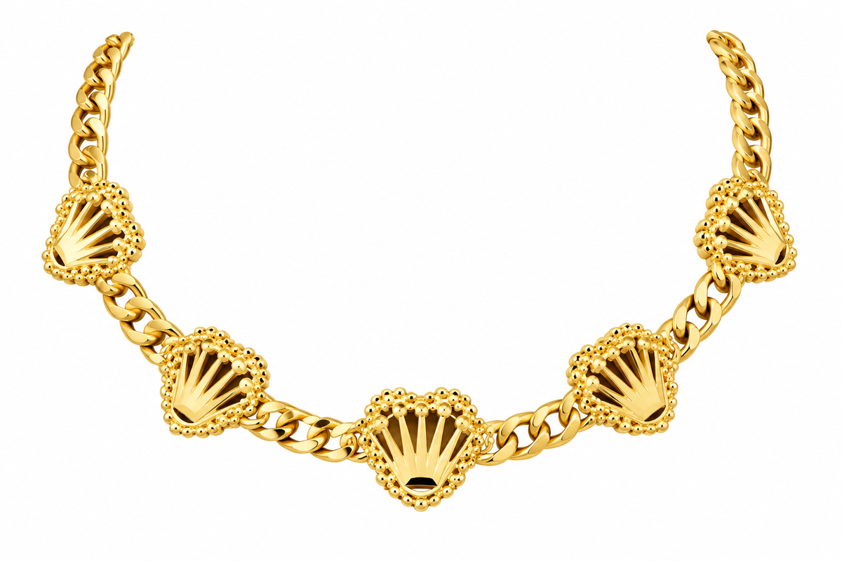 Crown Heart Cuban Necklace