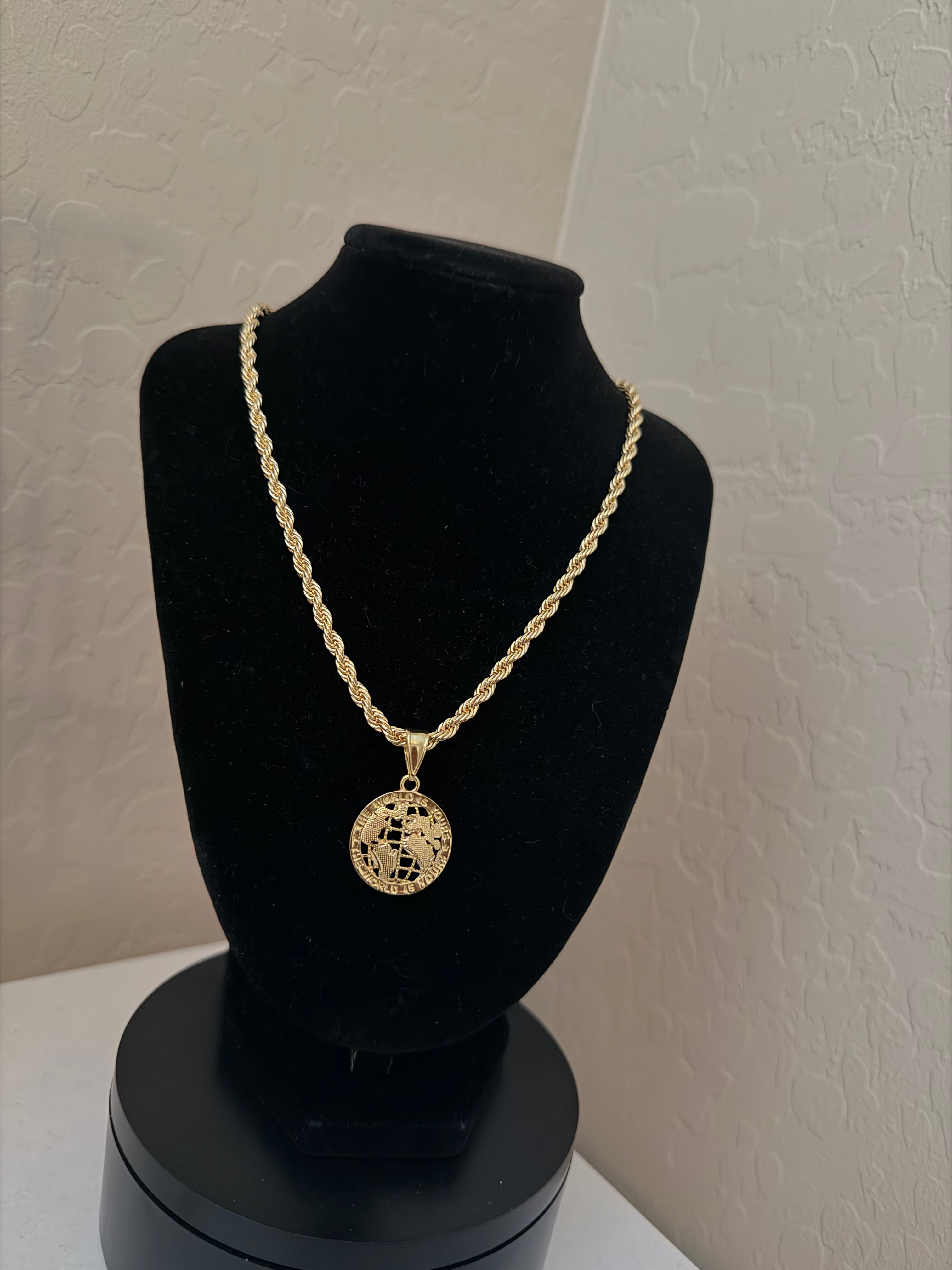 The World Is Yours Pendant With Chain