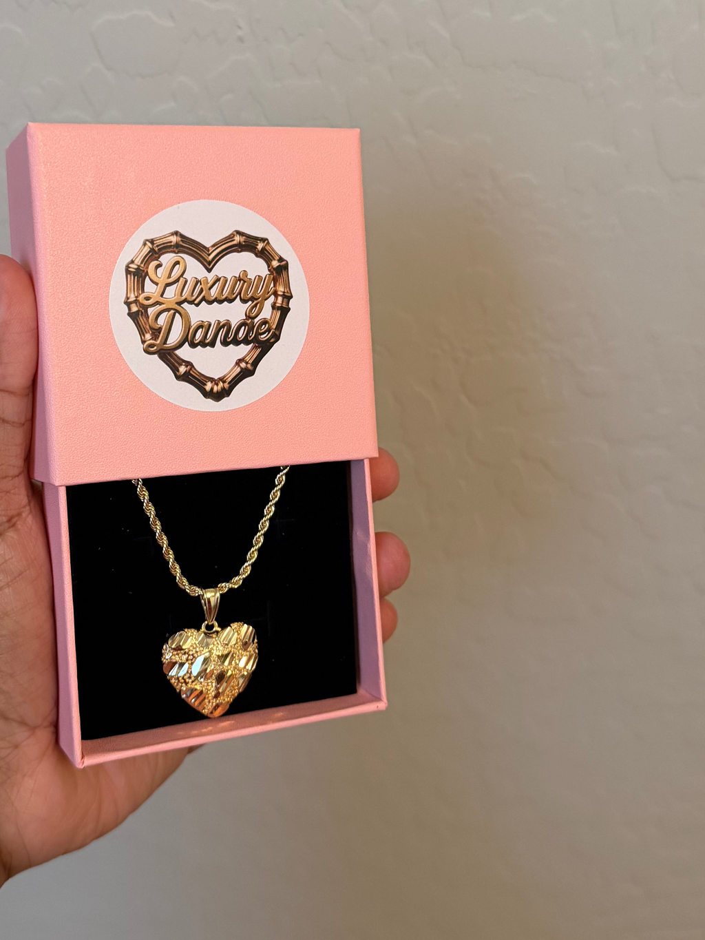 Nugget Heart Pendant With Chain