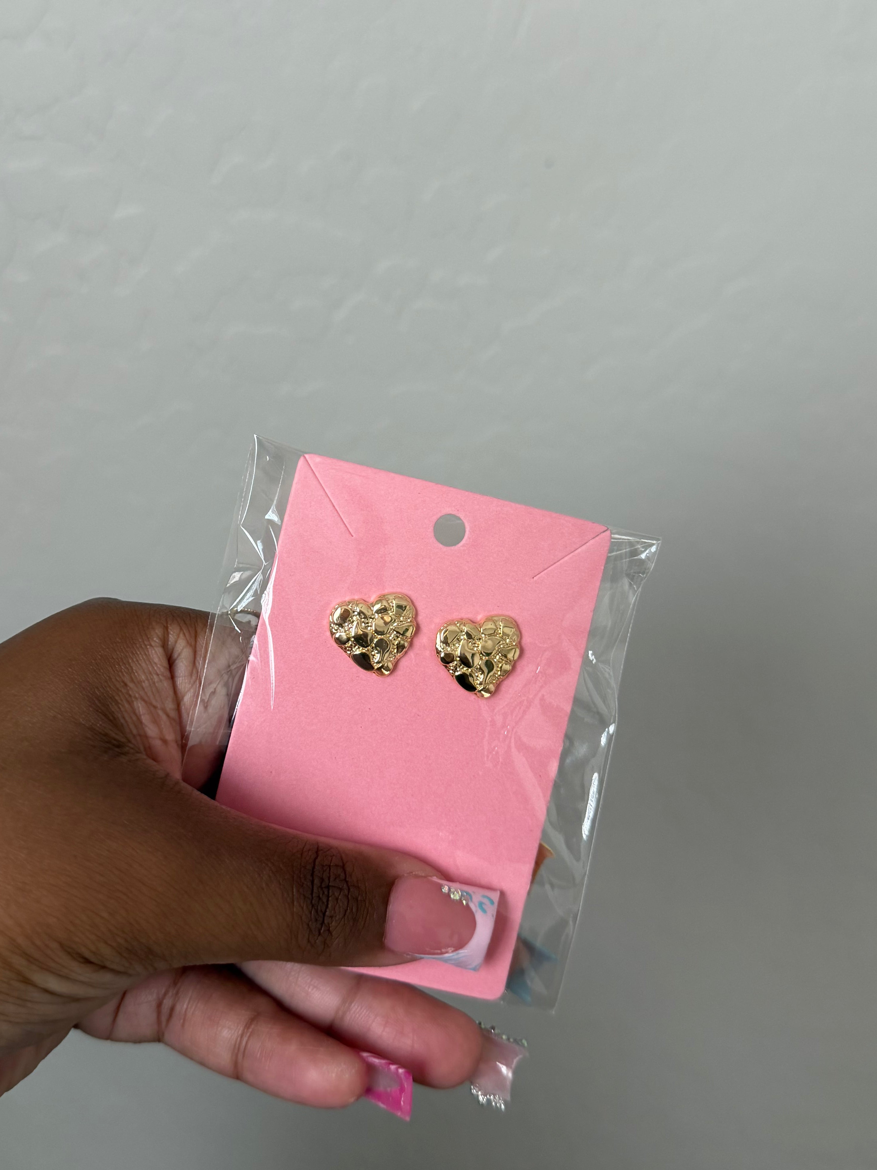 Heart Nugget Earrings