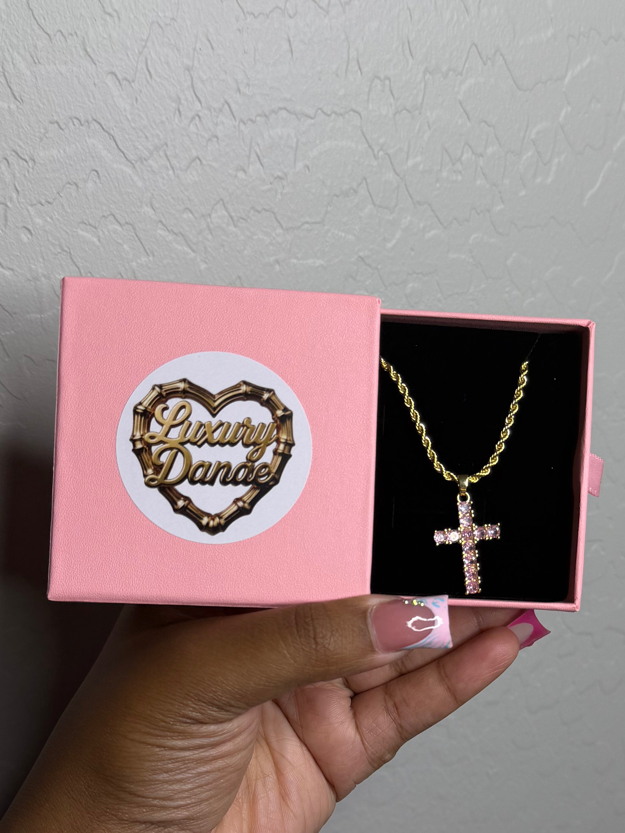 Pink Cross With Chain
